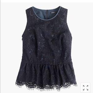 J. Crew lace peplum top